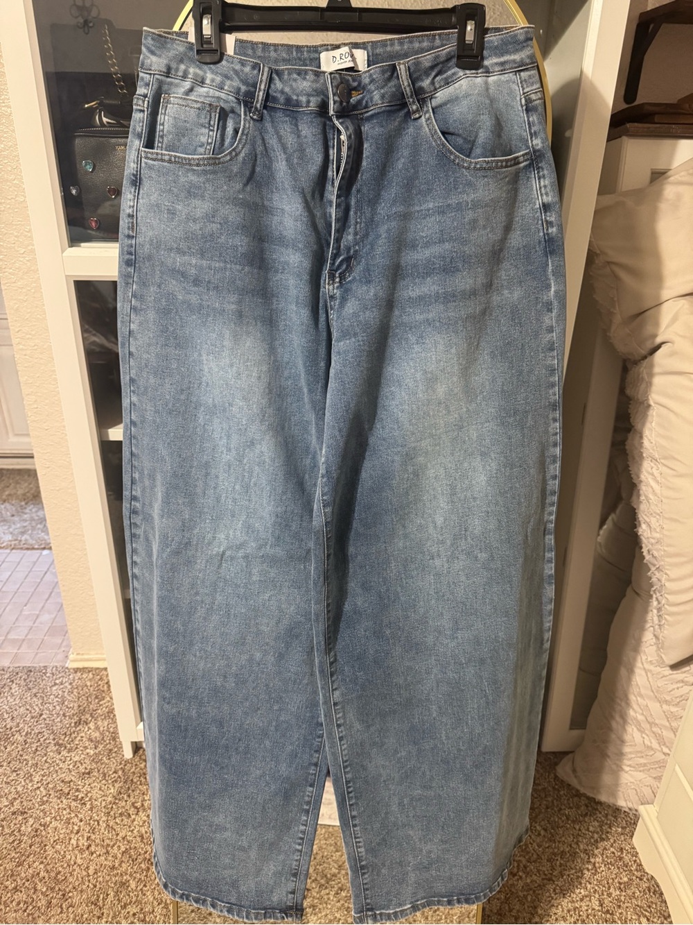 High-Rise Light Blue Wide-Leg Jeans